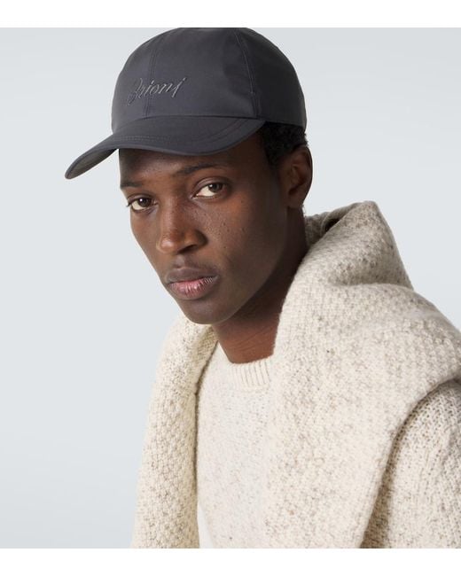 Brioni Bestickte Baseballcap in Gray für Herren