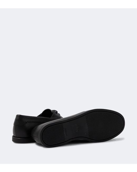 Brioni Black Leather Loafers for men