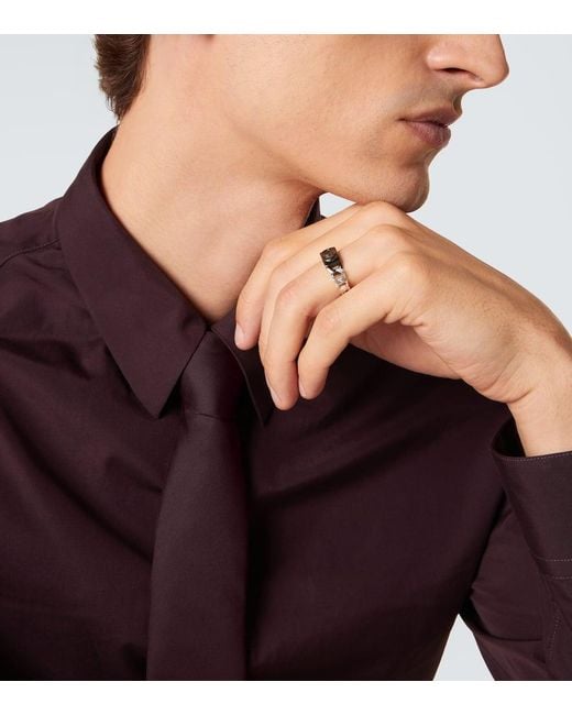 Gucci White Interlocking G Sterling Ring for men