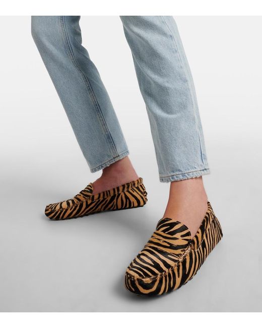 Tod's Natural Gommino Calf Hair Driving Shoes