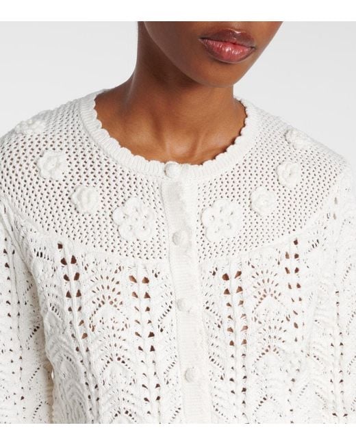 Rixo White Cardigan Kyra Aus Baumwolle