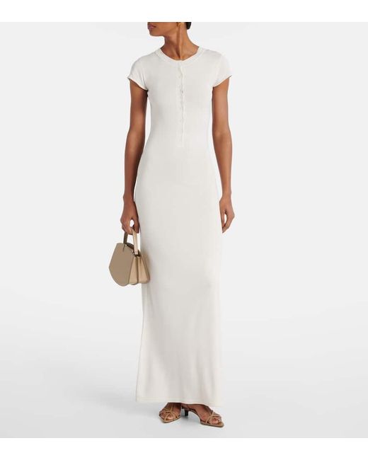 Robe Longue Caden En Soie Melangee AYA MUSE en coloris White