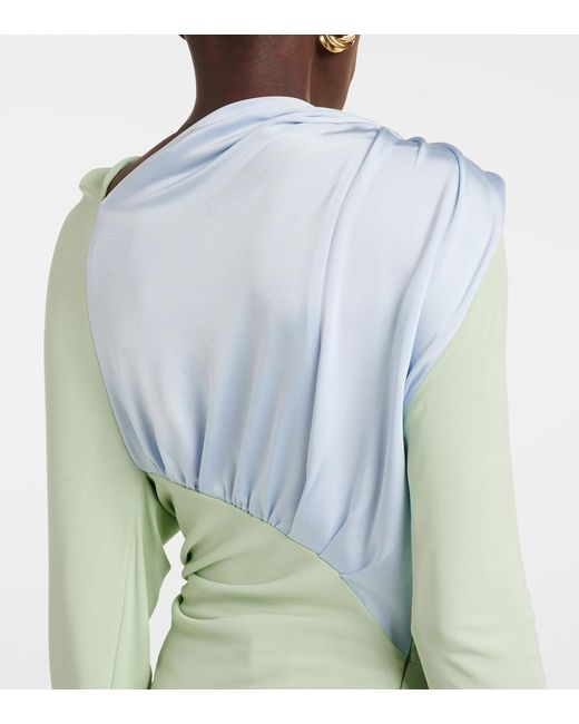 Victoria Beckham Green Draped Jersey Top