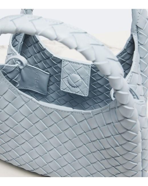 Bottega Veneta Blue Campana Mini Leather Shoulder Bag