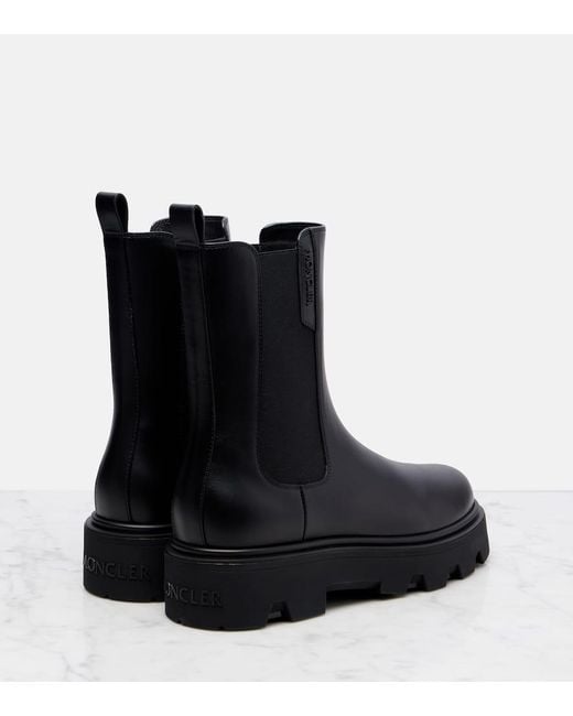 Moncler Black Chelsea Boots Aurea Aus Leder