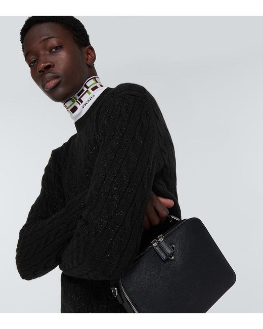 Prada Black Knit Wool-Blend Sweater for men