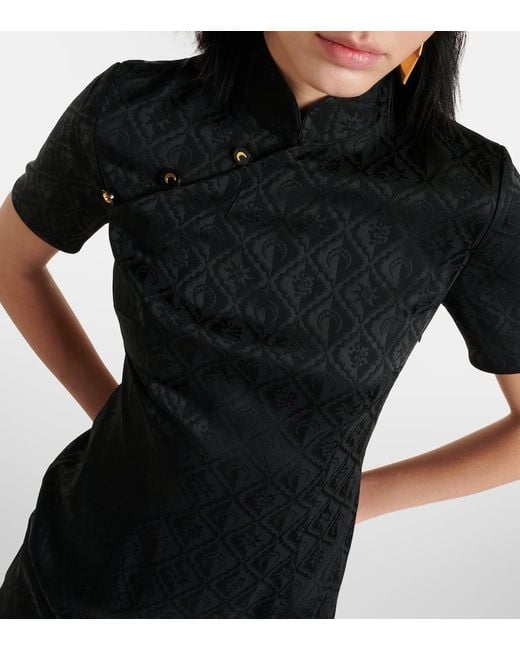 Vestido corto en jacquard MARINE SERRE de color Black