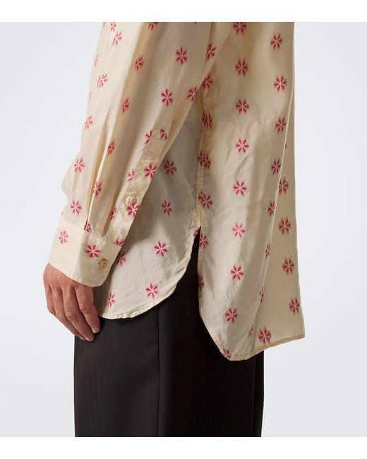 Dries Van Noten Natural Floral Jacquard Shirt for men