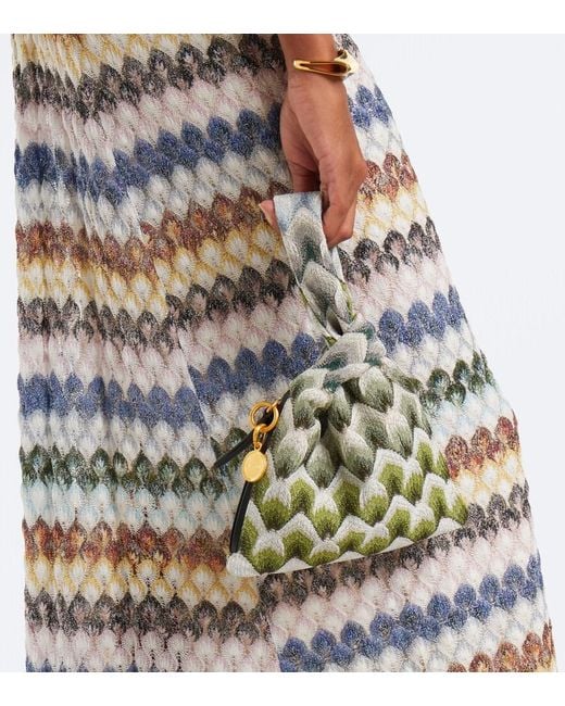 Missoni Green Small Jacquard Top-Handle Bag