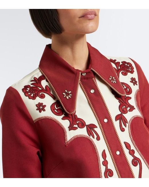 ALÉMAIS Duke Embroidered Wool-Blend Shirt