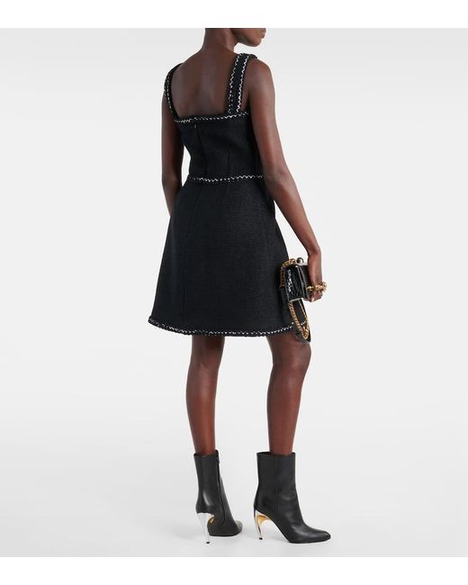 Vestido corto de tweed adornado Alexander McQueen de color Black
