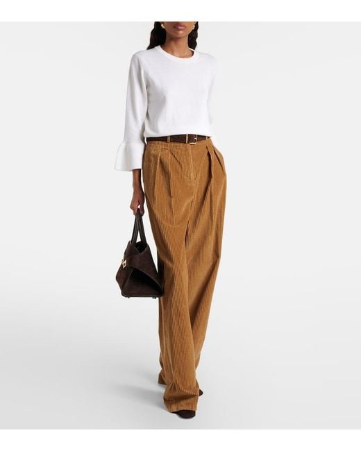 Jardin Des Orangers White Cotton And Cashmere Sweater