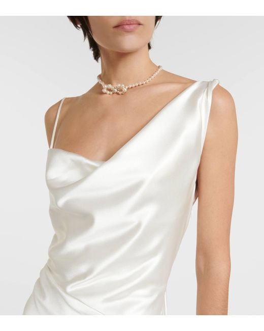 Vivienne Westwood White Bridal Minerva Silk Satin Gown
