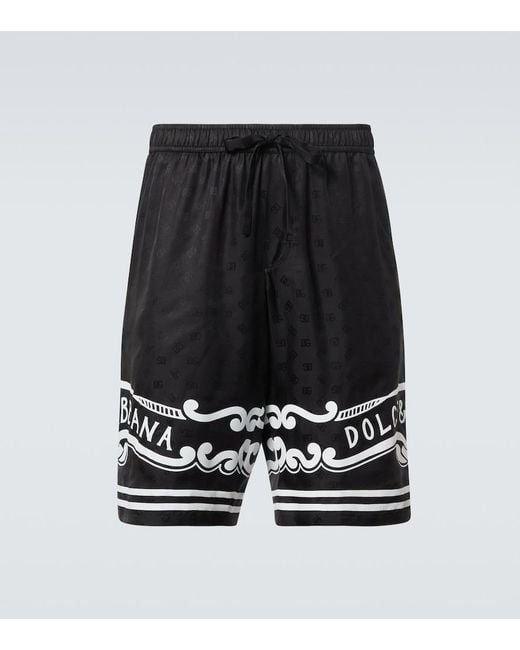 Dolce & Gabbana Black Silk Shorts for men
