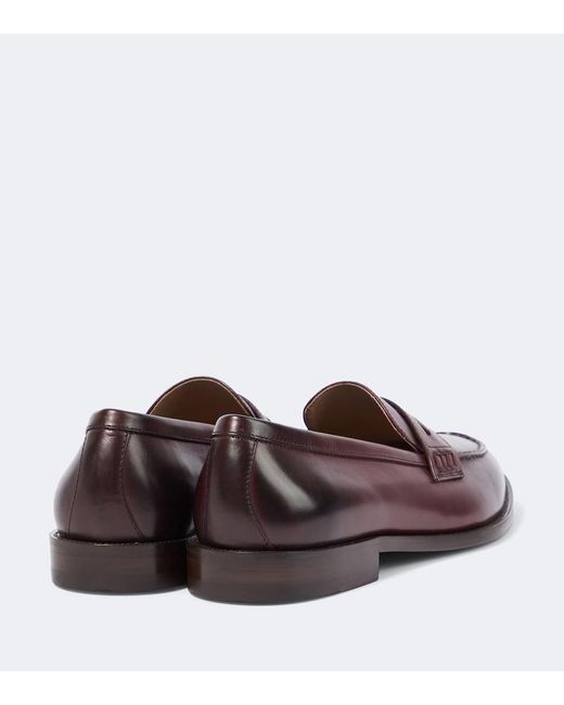 Manolo Blahnik Purple Perry Leather Penny Loafers for men