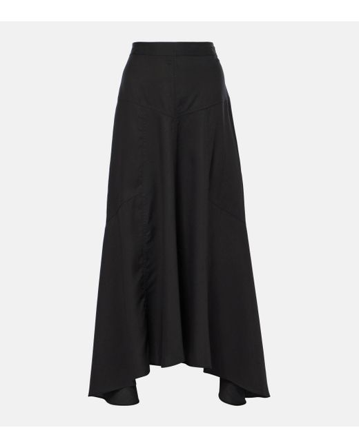 Isabel Marant Black Alona Asymmetric Midi Skirt