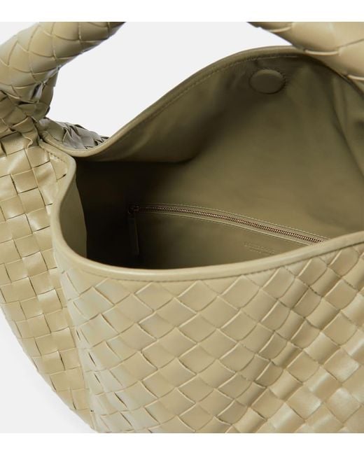 Bottega Veneta Metallic Schultertasche Hop Large Aus Leder