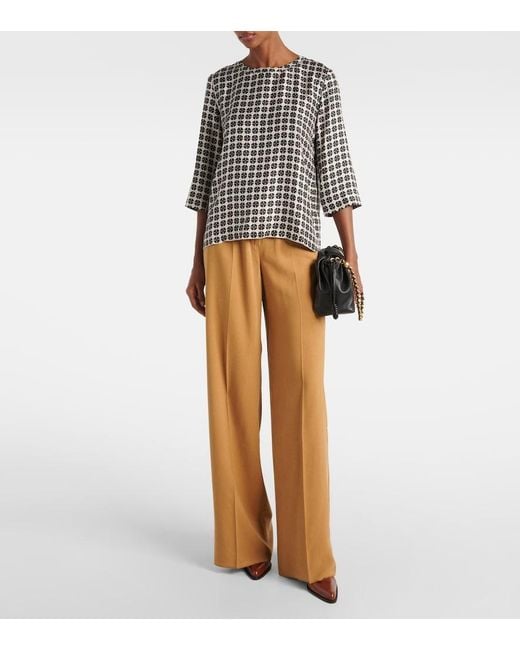 Max Mara Black Max Mara Ribes Checked Silk Top