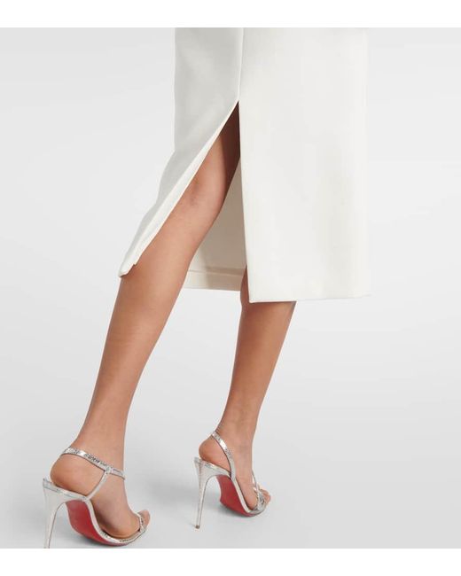 Rebecca Vallance White Crystal-embellished Midi Dress