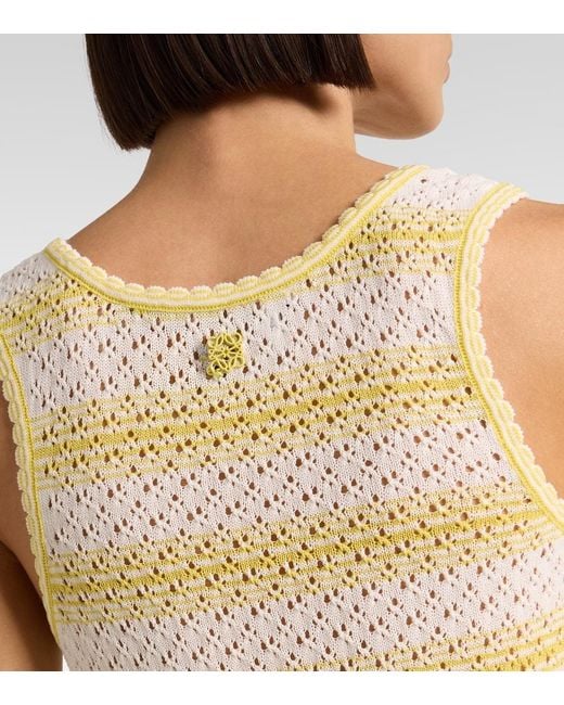Loewe Yellow Paula's Ibiza Pointelle Cotton-Blend Top
