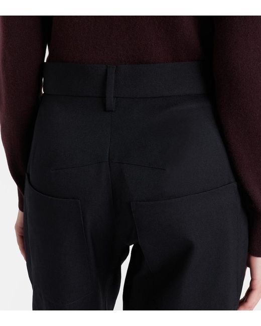 Nili Lotan Blue Shon Virgin Wool Barrel-Leg Pants