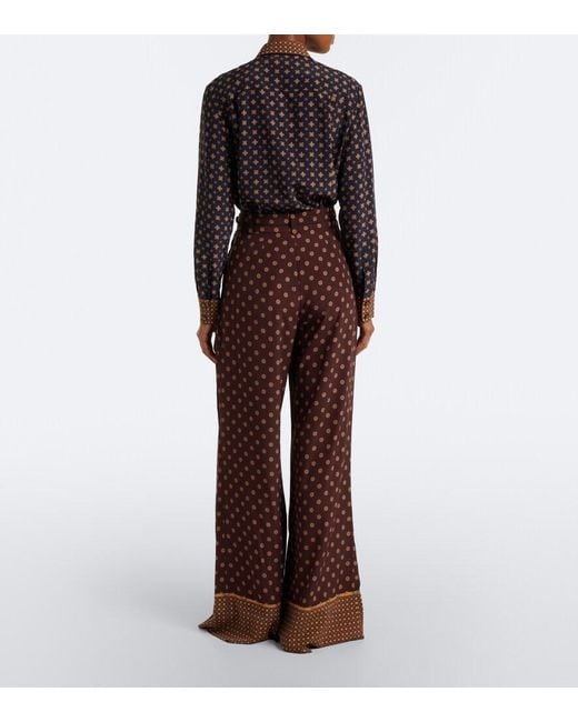 Zimmermann Red Belted Printed Wide-Leg Pants