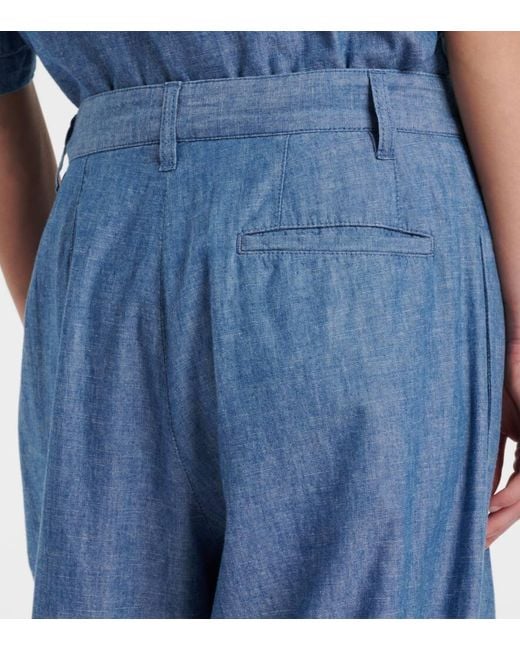 The Row Blue Rufos Twill Wide-Leg Pants