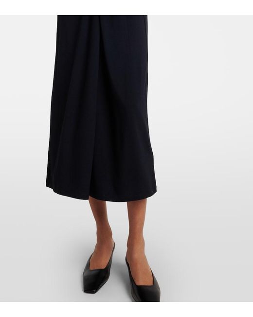 Vince Blue Gathered Midi Dress