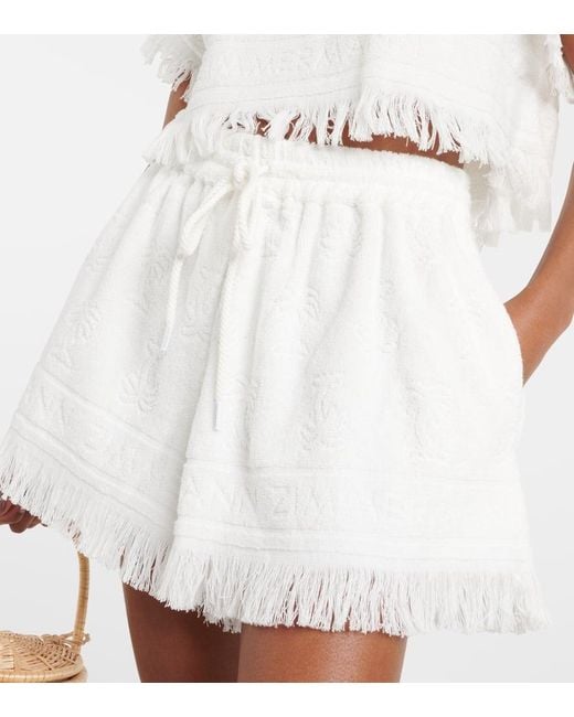 Shorts de felpa de algodon Zimmermann de color White