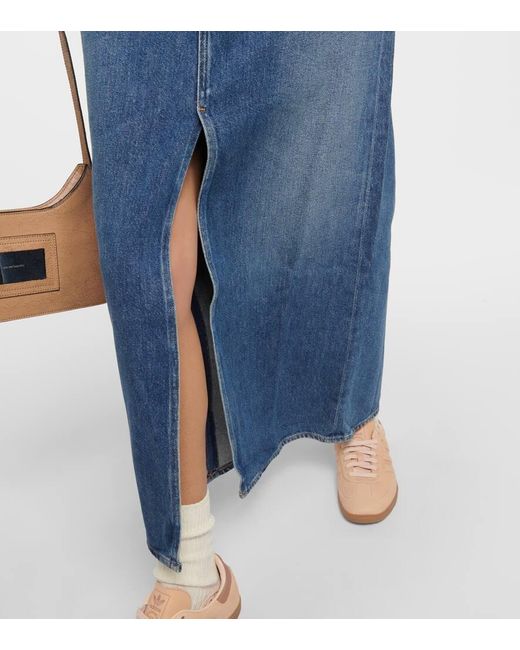 Agolde Blue Leif Denim Maxi Skirt
