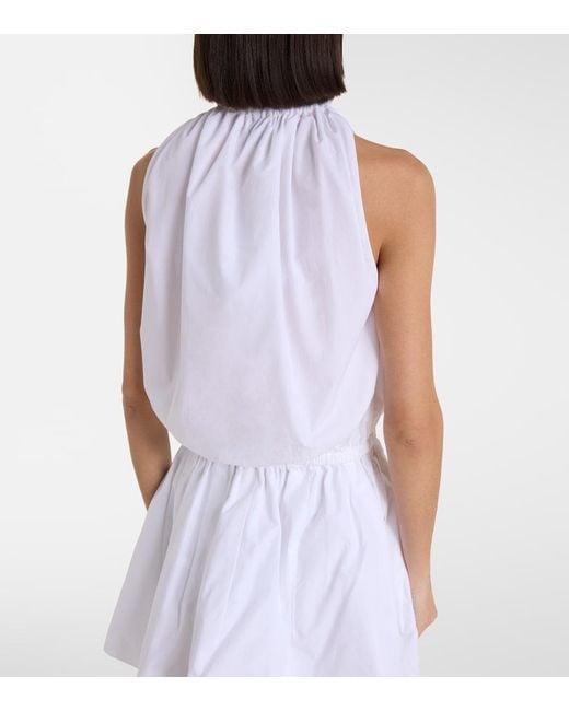 Patou White Gathered Cotton Top