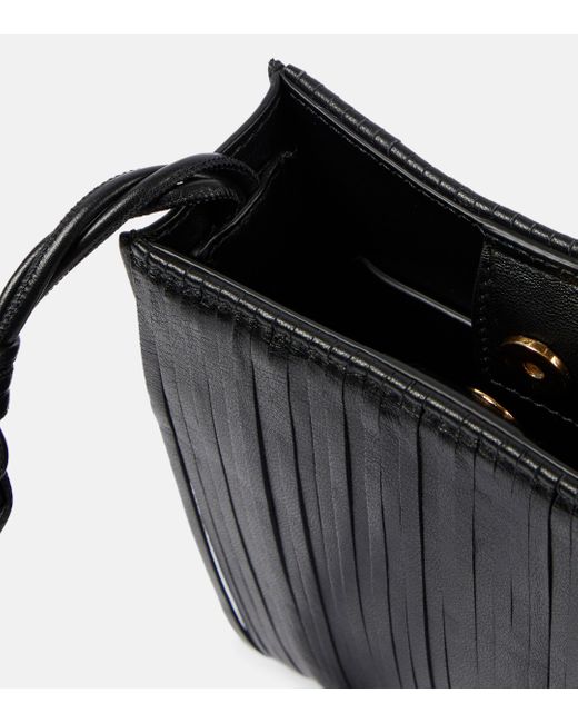 Jil Sander Black Tangle Small Leather Crossbody Bag