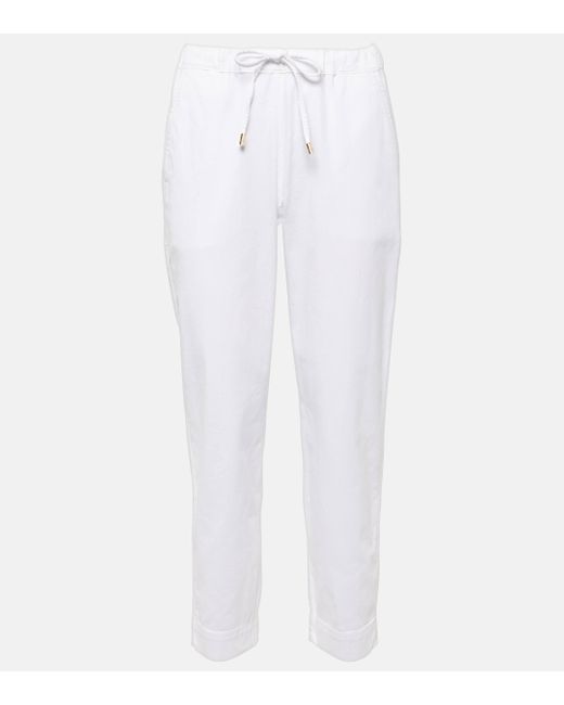 Pantalon slim Leisure Terreno en coton Max Mara en coloris White