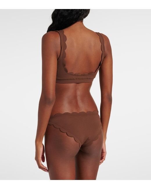 Marysia Swim Brown Antibes Scalloped Bikini Botom