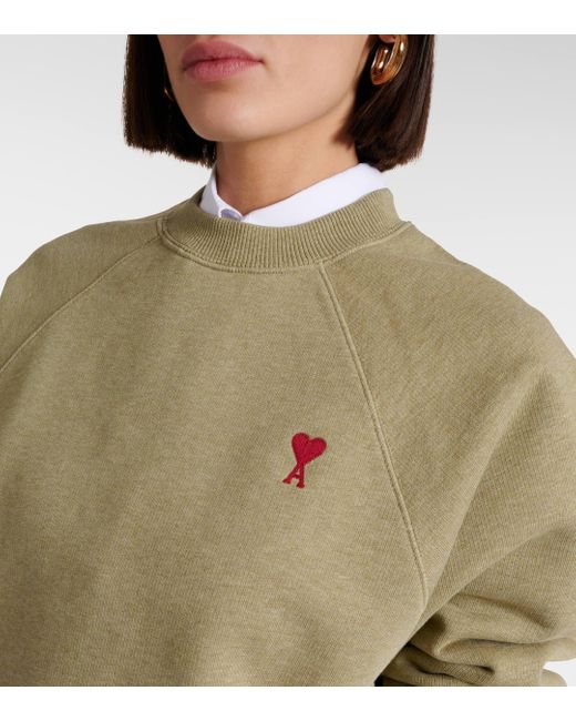 AMI Natural Ami De Cour Cotton Jersey Sweatshirt