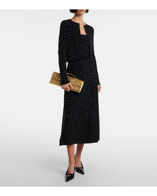 Altuzarra Black Scaramouche Embellished Midi Skirt