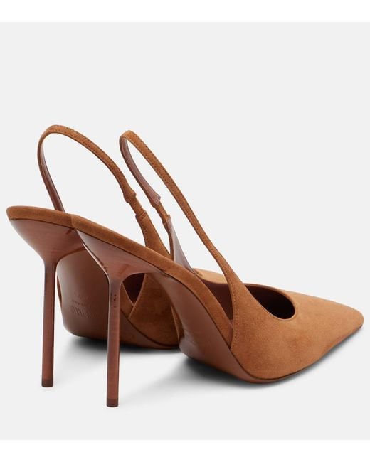 Paris Texas Brown Lidia 105 Suede Slingback Pumps