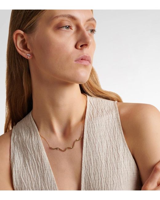 STONE AND STRAND White Harbor Lights 10Kt Necklace With Diamonds