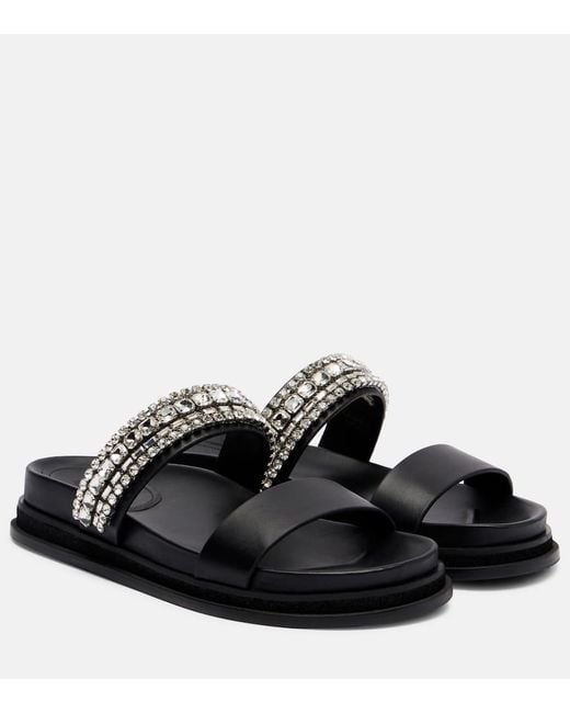 Jimmy Choo Black Sandalen Jadi Aus Leder Mit Kristallen