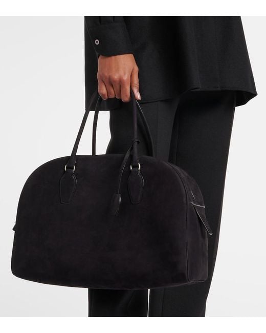 The Row Black India 15.75 Suede Tote Bag