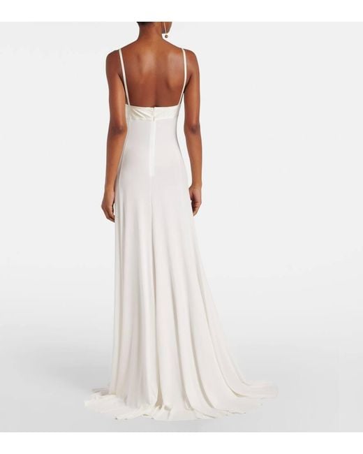 Jacquemus White Spalla Jersey Gown
