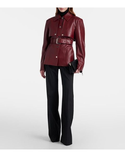 Sportmax Red Stenzone Convertible Leather Jacket