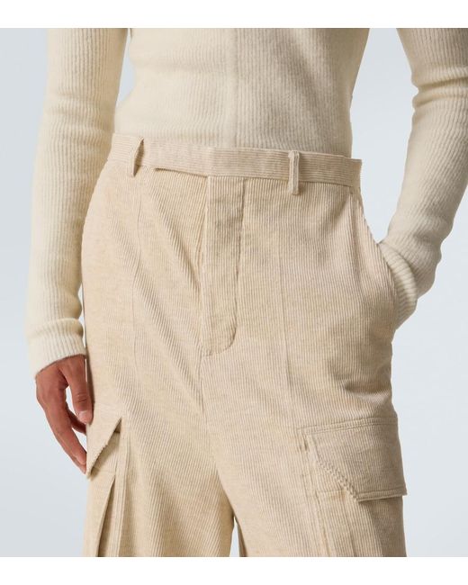 Rick Owens Natural Firebanks Cotton And Linen Cargo Pants for men
