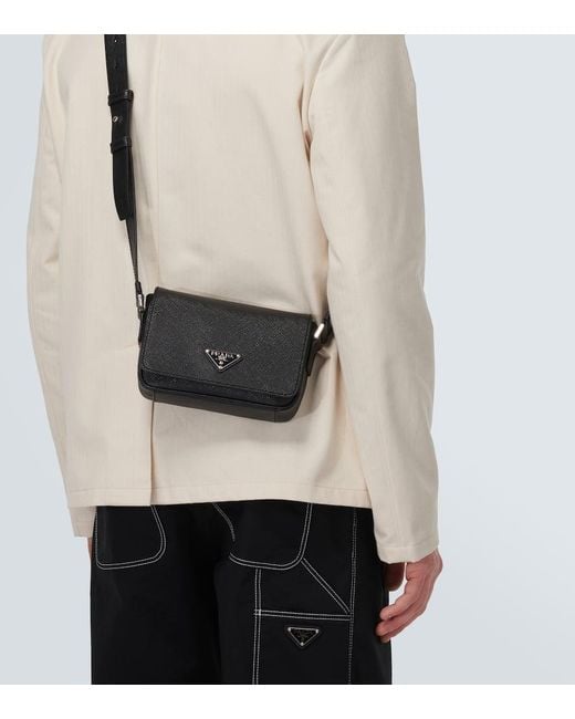 Prada Crossbody Bag Aus Saffiano-Leder in Black für Herren
