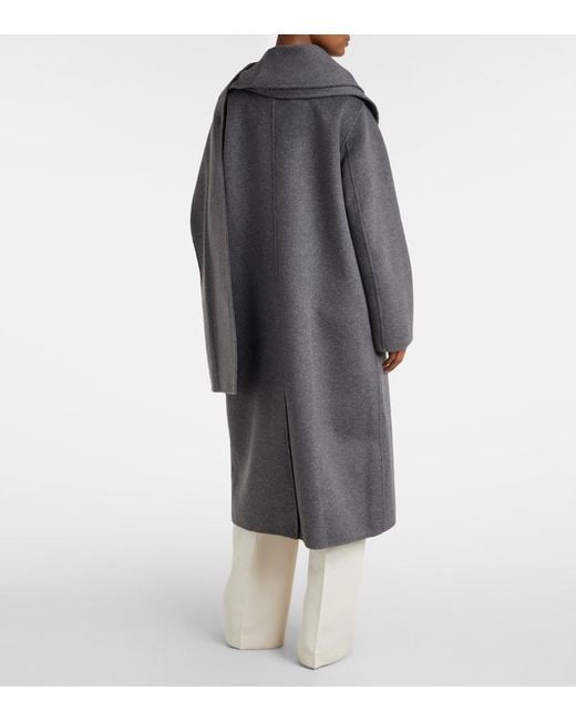 Rohe Gray Scarf-Detail Wool And Cashmere Coat