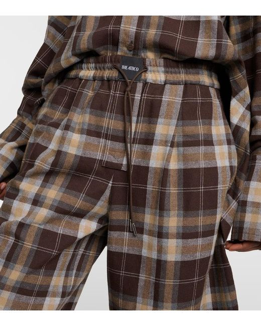 Pantaloni a gamba larga in misto cotone di The Attico in Brown
