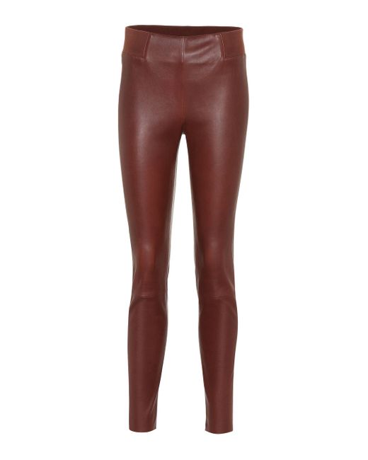 Brunello Cucinelli Brown Leather leggings