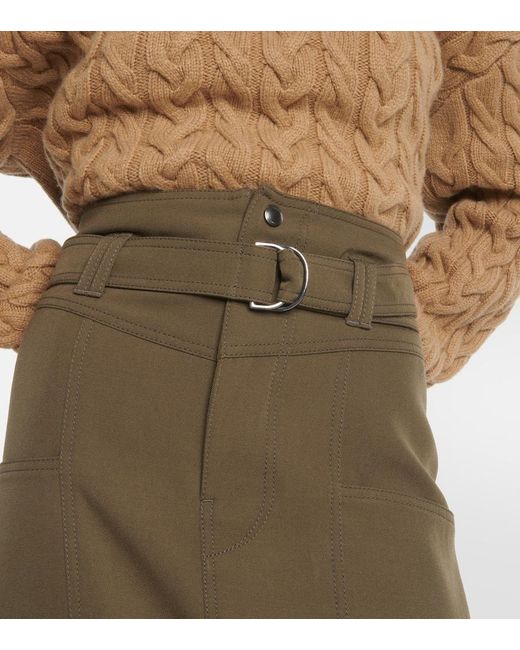 Tod's Green Wool Midi Skirt