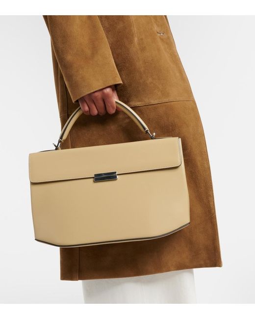Totême Natural Box Small Leather Top-Handle Bag