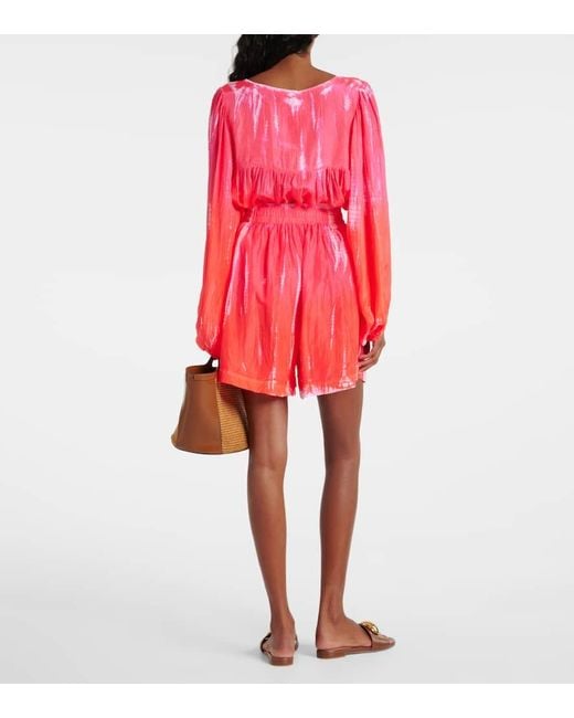 Short Tie & Dye En Soie Anna Kosturova en coloris Red